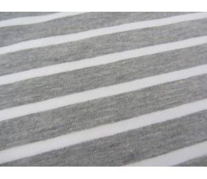 Stretchjersey Ringeljersey Streifen grau weiß